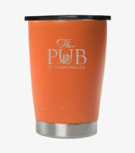 Orange lowball tumbler holds 10 ounces and can be logoed