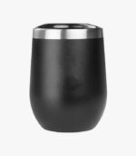 Vino black stemless wine glasses come in pairs and can be laser engraved with a logo