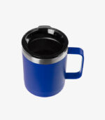 Aroma blue coffee mug holds 12 ounces and can be custom logoed.