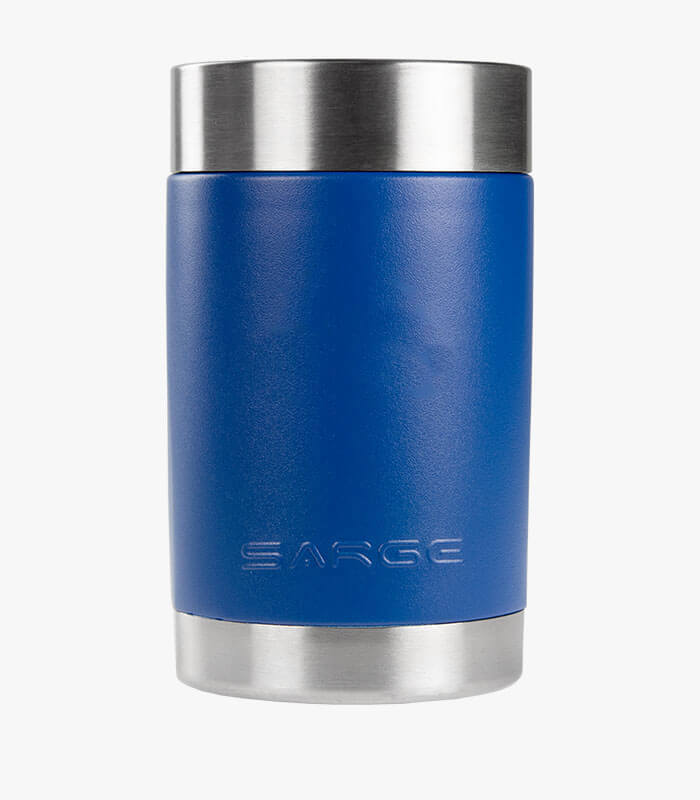 Blue can coolers will keep your drink cold. and can be logoed