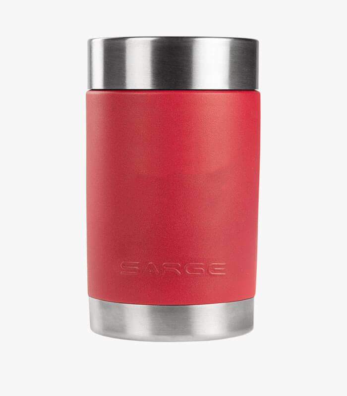 Red can coolers will keep your drink cold. and can be logoed