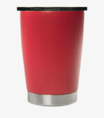 Red lowball tumbler holds 10 ounces and can be logoed
