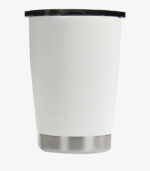 White lowball tumbler holds 10 ounces and can be logoed