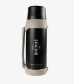 Sarge's black thermos will keep beverages hot or cold and can be logoed.
