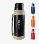 Sarge's thermos will keep beverages hot or cold and can be logoed.