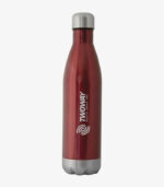 Red Growler bottle holds 25 ounces and can be custom engraved.