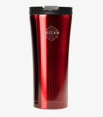 Red 16 ounce coffee tumbler can be custom logoed