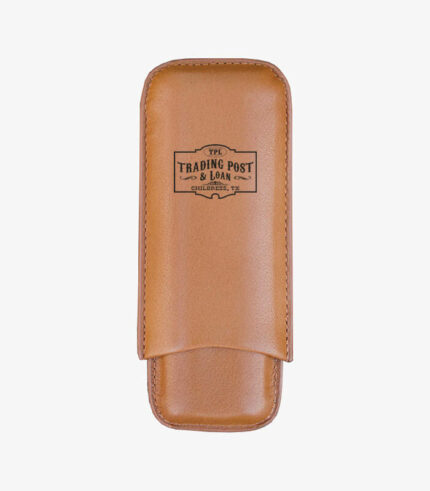 Leather cigar case hold 2 cigars and case can be logoed