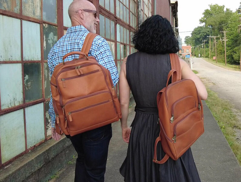 Sarge Leather company's Alma & Julia Backpacks made from Colombian leather.