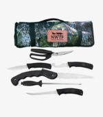 Hunters camo game kit features 6 knives/tools and can be logoed