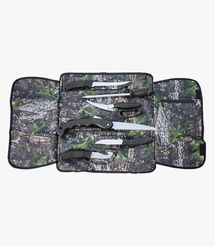 Hunters game kit features 6 knives/tools and can be logoed
