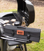 Grill kit has 4 tools in a case that can be logoed