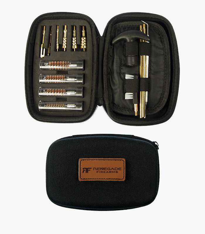 Caliber pistol cleaning kit has all the tools you need for gun cleaning. Case is custom engraveable with your logo
