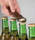 Rosebud rosewood handle bottle opener can be logoed