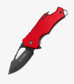A red handled knife & multi-tool with bottle opener