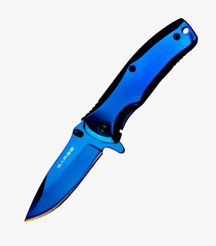 Blue TiN Swift Assist folder knife