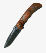 Trigger Rosewood folder knife has a black blade. It can be logoed.
