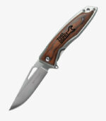 The Strive Pakkawood handle knife can be laser engraved with a logo.