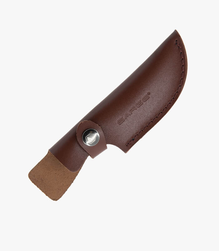 Brown leather sheath with button