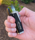 Butane Cigar Lighter with cap up and engraved with logo