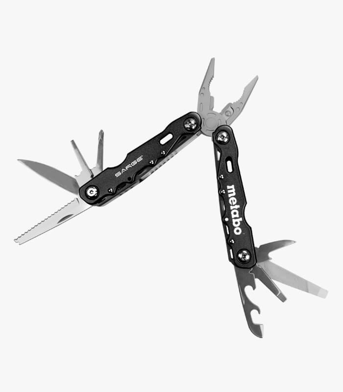 The black Force multi-tool has 14 tools and can be custom engraved with a logo.