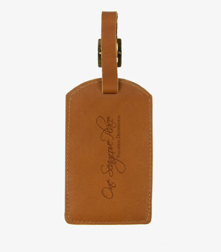 Leather Luggage tag engraved with Logo