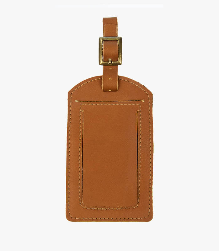 Leather luggage tag back