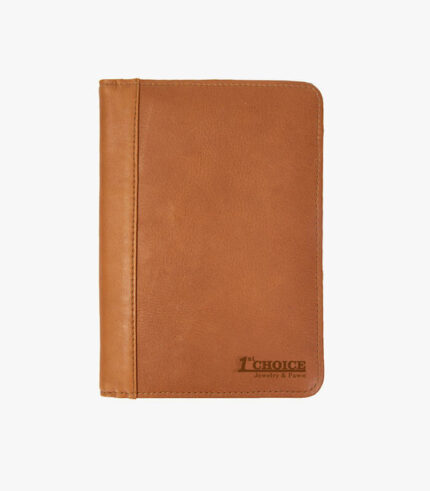 Small leather journal engraved with logo