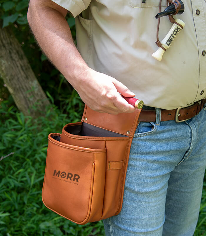 Deluxe Leather shotgun shell bag that can be engraved with logo