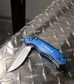 Blue slide lock folder